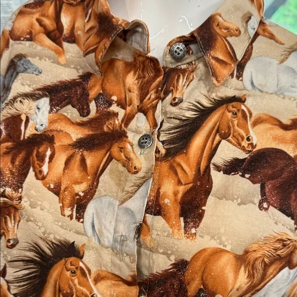 Panhandle Slim Wild Horse Print Shirt - Brown and Tan - Picture 2 of 2